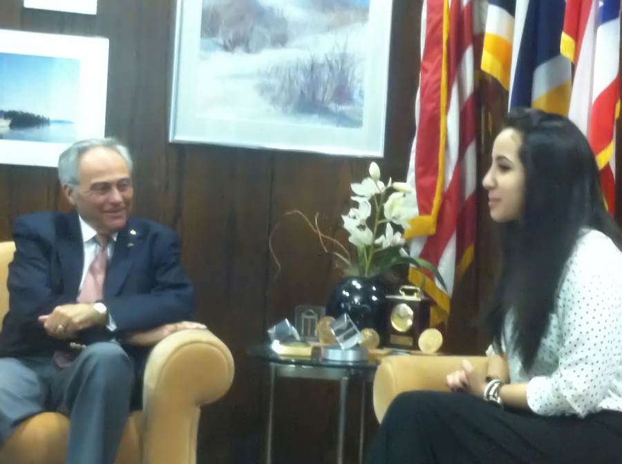 Buchtelite Managing Editor Zaina Salem interviews outgoing President Luis Proenza.