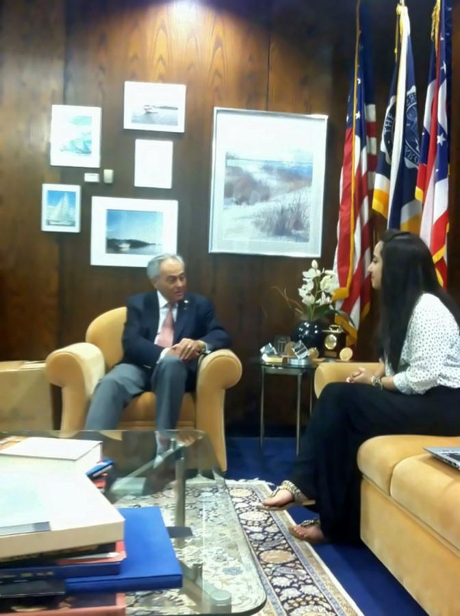 Buchtelite Managing Editor Zaina Salem interviews outgoing President Luis Proenza.