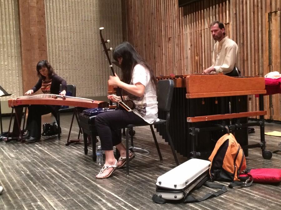 Members of the Orchid Ensemble play an original for the students and faculty attending the workshop