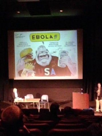 A cartoon explaining the panic of Americans about Ebola