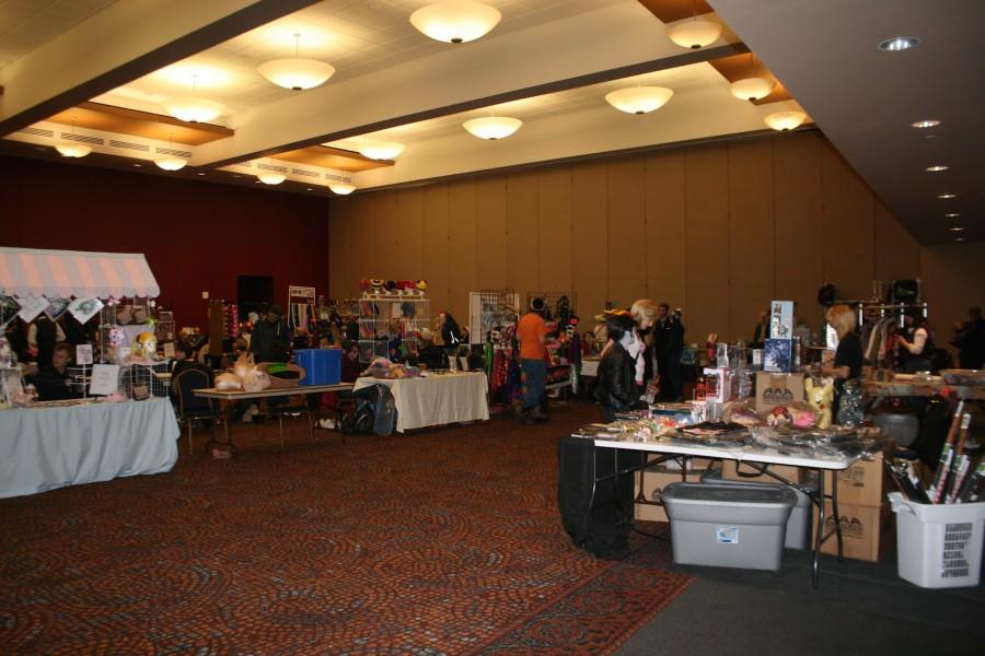 A portion of ZipCon tabling in the Student Union ballroom. 