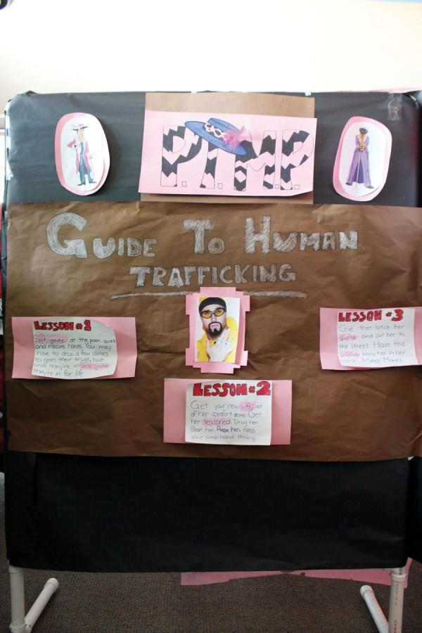 An educational display of the dangers of human trafficking. 