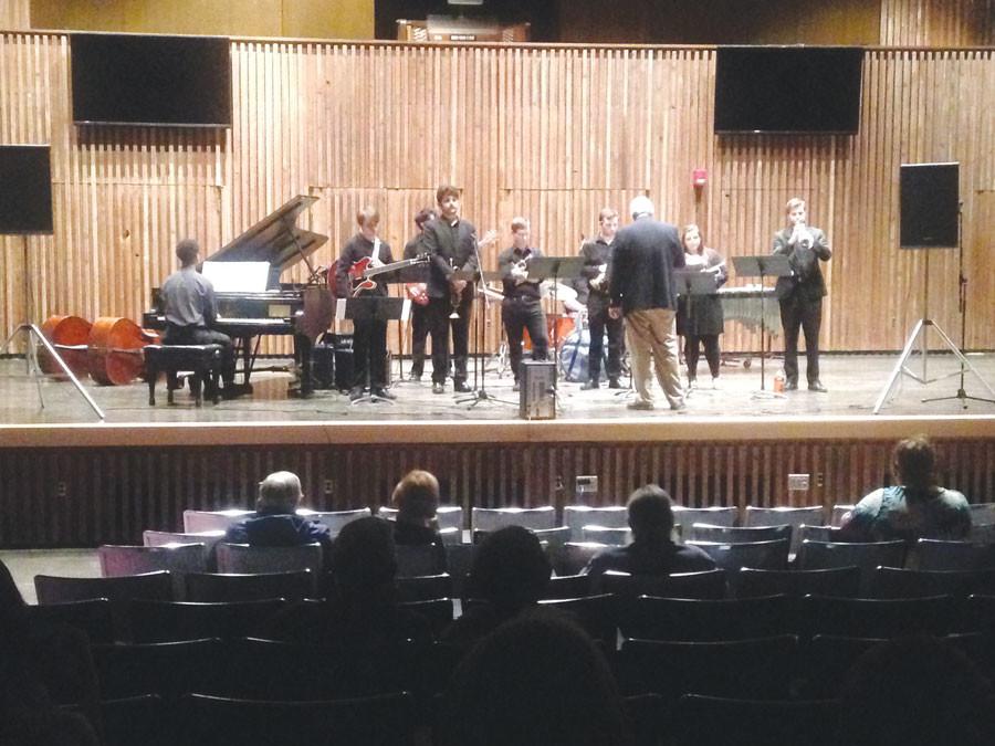 UA music students perform end-of-semester jazz pieces at Guzzetta Recital Hall. 