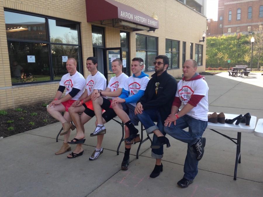 Men emulated women's footwear during the walk for sexual assault victims, hosted by the Rape Crisis Center. 