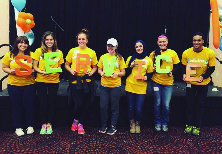 Students donate their time to volunteer for local organizations.