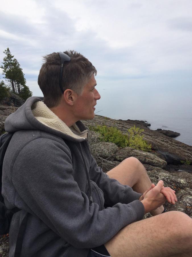 Alexis Rockman overlooks Lake Superior.