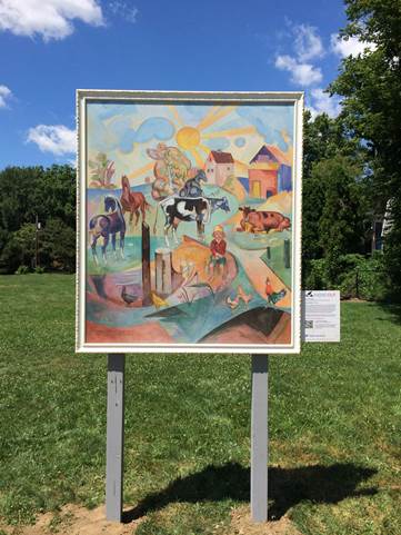 Bordner Mural by William Sommer, displayed at Boss Park as part of the trolley tour.