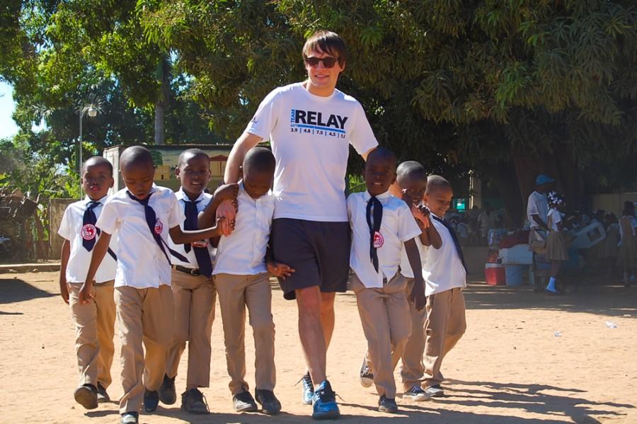 UA student Zach Kisor bonds with the Haitian students.
