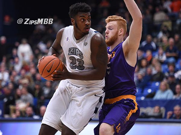Despite their loss, Isaiah Johnson led the Zips with 21 points and eight rebounds against the RedHawks. 