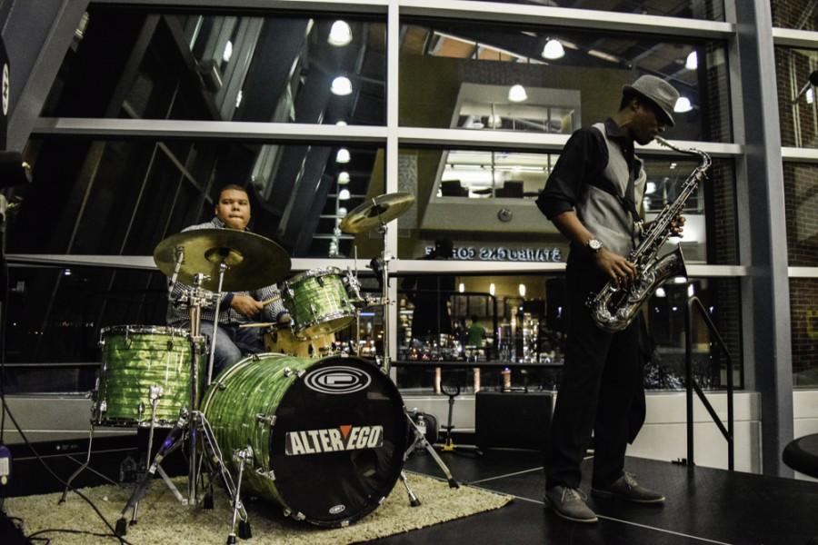 The local jazz band called Blu Pi plays music at Starbucks during ZPNs event for Black History Month.