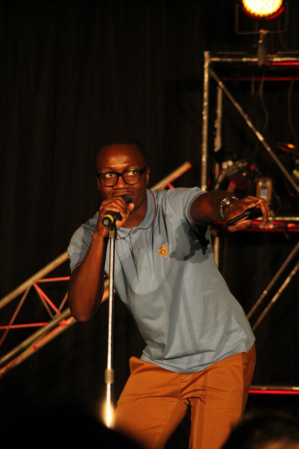 Comedian Kenneth XClusive Parya entertains audience in the Student Union Ballroom. 