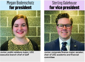 Megan Bodenschatz for president, Sterling Galehouse for vice president