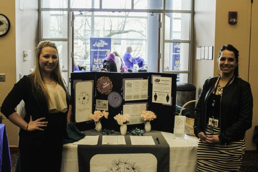 ​Leanne Grimes and Amanda Balner from The Rape Crisis Center tabled during the Nursing and Social Work Career Fair. 