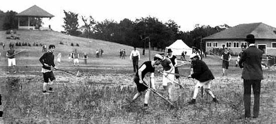 19th century men’s field lacrosse played in Canada. {Photo courtesy of The Smithsonian.)