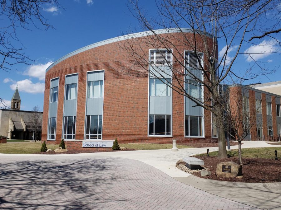 The Brennan Moot Court Room is located in the C. Blake McDowell Law Center.