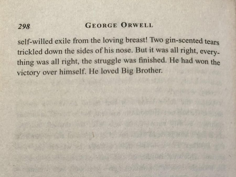 An excerpt from page 298 of “1984” by George Orwell.
