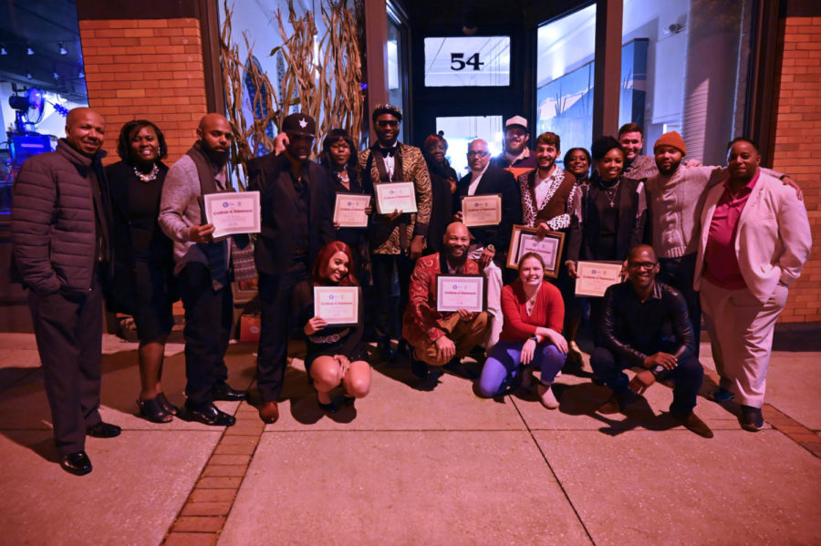 The+2021+honorees+of+the+Akron+Fashion+Week+Awards+Gala+along+with+attendees+from+the+event+and+the+host+of+the+event%2C+Raphael+Dixon.+