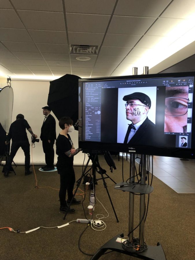 Throughout the day, students and staff at The University of Akron were able to curate their own “brain tattoo” and have their portrait taken. 