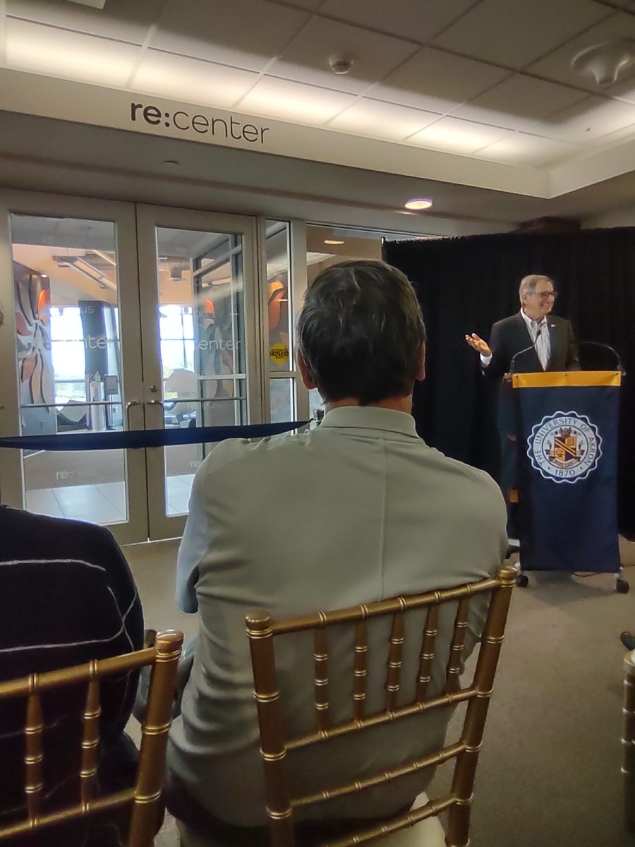 President Dr. Gary Miller at the ribbon-cutting ceremony for the RE:CENTER.