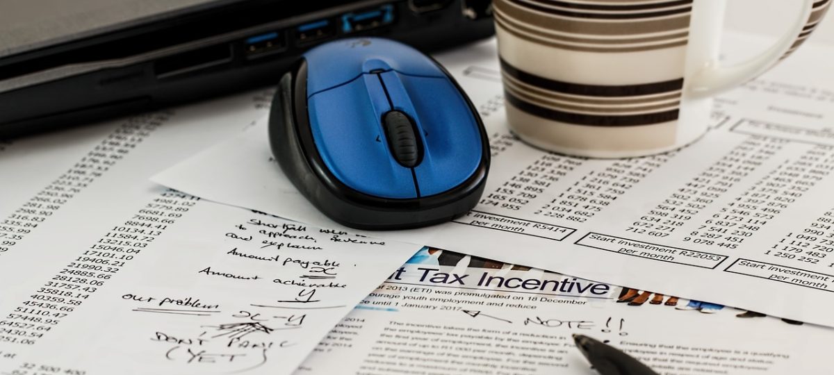 Image of tax forms (on Pixabay). 