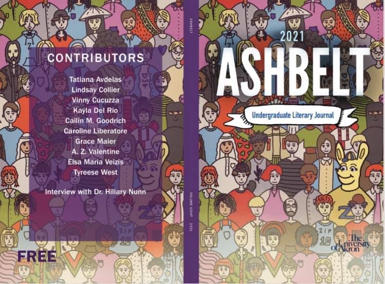 The 2021 cover of the Ashbelt Literary Journal. Image courtesy of the University of Akron Buchtel College of Arts & Sciences website.