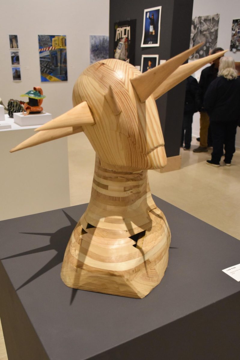 Liam Kidd, Heavy is the Head shown at the 88th Juried Student Exhibition at The University of Akron Myers School of Art.