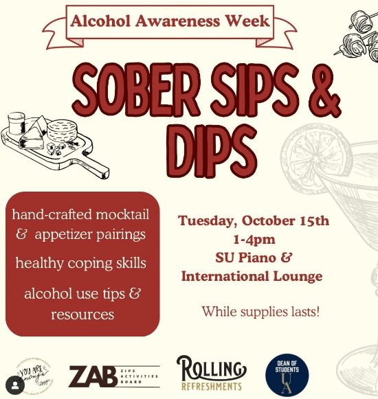 Sips and Dips Flyer. Graphic Courtesy of ZAB