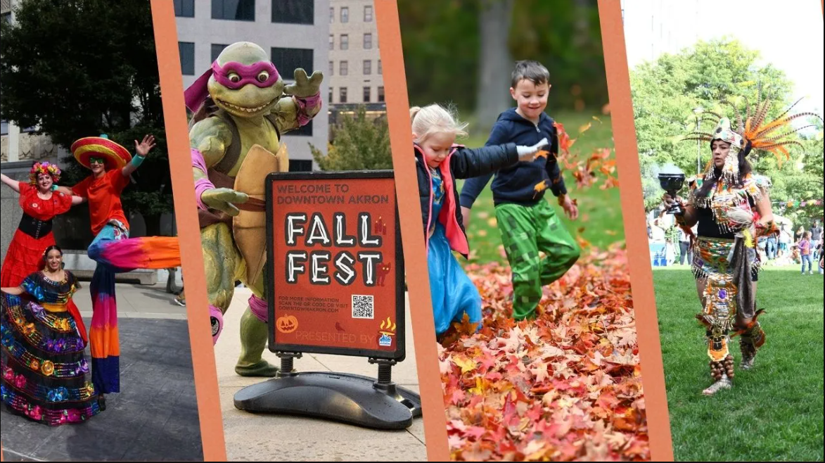 Photo from the 2023 Fall Festival, taken from the Downtown Akron Partnership's Facebook profile. 